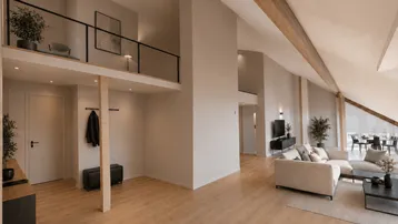 Expose ERSTBEZUG !! Eleganter klimatisierter loftartiger Dachausbau beim Augartenpark und Innenstadtnähe, 2 überdachte Dachterrassen *, Förderung**