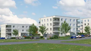 Expose Neubau: geförderte 3-Raum Mietwohnung mit Kaufoption in Rohrbach-Berg Top 514