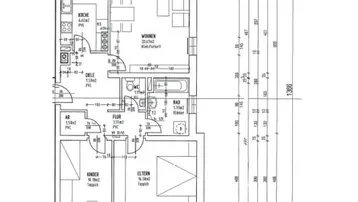 Grundriss der Wohnung WG 4 mit 79,24 m² Wohnfläche, Balkon und Loggia.