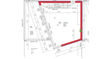 Architektonischer Schnittplan A-A des Gebäudes mit Details zur Konstruktion.