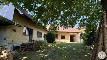Geräumiger Gartenbereich hinter dem Haus mit altem Baumbestand und viel Grünfläche.