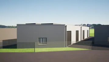 Expose Top moderne Gewerbehalle in Massivbauweise mit elektrischem Tor und 5,20 Deckenhöhe.