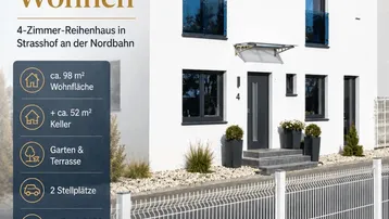 Expose Privatverkauf! EXKLUSIVES , MODERNES WOHNEN IM 4 ZIMMER REIHENHAUS IN STRASSHOF AN DER NORDBAHN