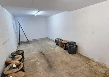 Geräumiger Kellerraum mit Betonboden und einfachen Wänden, ideal als Lagerfläche nutzbar.