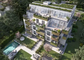 Expose Finale Fertigstellungsphase: Erstklassiges Wohnen nahe dem Lainzer Tiergarten - mit Pool im Gemeinschaftsgarten!