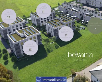 Expose BELVARIA - Ensemble - Reihenhaus mit Dachterrasse, Garten und Doppelcarport