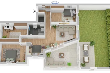 Perfekt eingeteilte Familienwohnung mit Garten