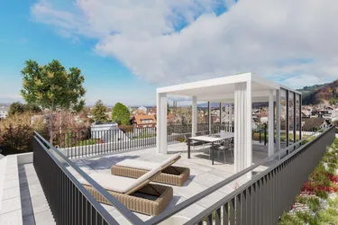Fantastischer Rundumblick - Penthouse mit exklusiver Dachterrasse plus Dachgarten im 5. Geschoss