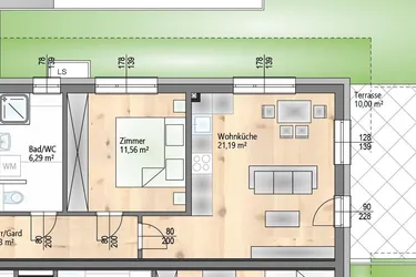 GARTENWOHNUNG -sonnige 2-Zimmer Wohnung im Eigentum - ziegelmassiv - schlüsselfertig - barrierefrei - provisionsfrei