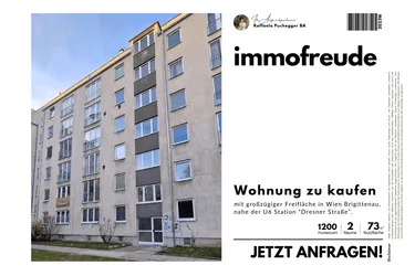 202316-Zum Verkauf steht eine in Wien Brigittenau befindliche 2-Zimmer-Loggia Wohnung mit 12 m² Freifläche, nahe der U6 Station “Dresner Straße”.