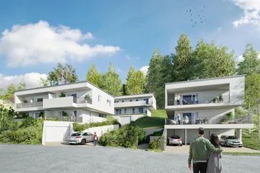 Neubauprojekt im Grünen ab Ende 2026 in Graz-Stiftingtal! ca. 21 m² Südwest-Balkon | ca. 30 m² Terrasse mit Gartenfläche | Carport