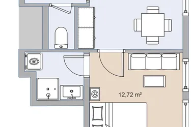 Ruhige 2- Zimmerwohnung in saniertem Haus