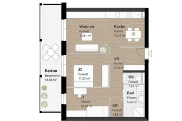Geförderte Neubauwohnung mit Balkon