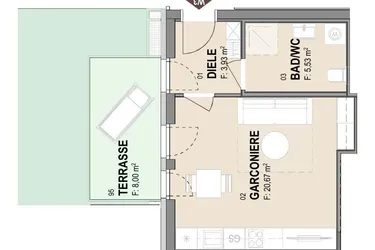 Moderne Neubauwohnung mit Terrasse