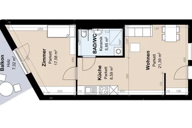 Geförderte Neubauwohnung mit Balkon im 4. Stock