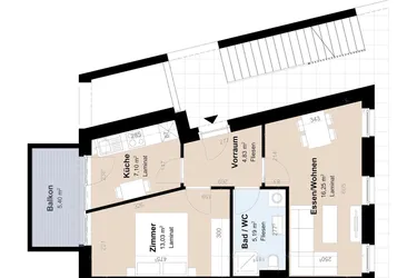 2,5 Zimmer geförderte Neubauwohnung mit Balkon