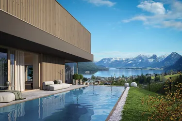 Family living deluxe: 4-Zimmer Garten/Poolwohnung, spektakulärer Wolfgangseeblick
