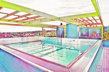 Pack die Badehose ein: Moderne 2-Zimmer-Wohnung mit Balkon &amp; Pool am Dach