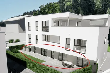 Expose 3-Zimmer Gartenwohnung über den Dächern von Bad Häring