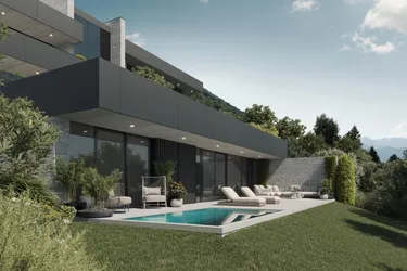 ÜBER DEN DINGEN STEHEN - WOHNEN AUF DER SONNENSEITE DES LEBENS - Garten, Pool und Seeblick
