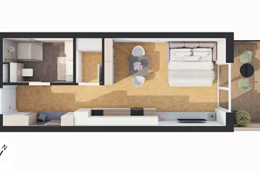 Hochwertige 1-Zimmer Neubau-Wohnung mit Balkon (W14)