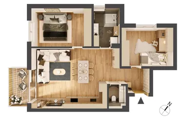 Hochwertige 3-Zimmer Neubauwohnung mit Balkon HW14