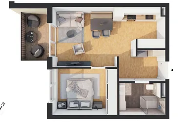 Hochwertige 2-Zimmer Dachgeschoss-Wohnung mit Balkon (W17)