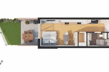 Hochwertige 1-Zimmer Neubau-Gartenwohnung (W01)