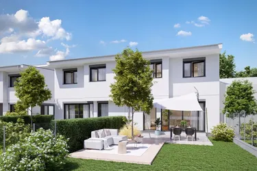 Ihr neues Heim in Hirschstetten. Modernes Doppelhaus mit wunderbarem Garten, Wärmepumpe und Klimaanlage