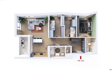 4-Zimmer Wohnung mit südseitiger Loggia - Top 3.05