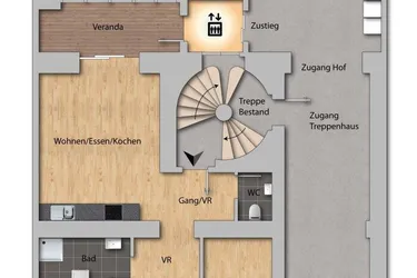 77 m² ALBAU TRIFFT NEUBAU Kernsaniertes 3-Zimmer im Erdgeschoss mit Veranda in Innsbruck-Wilten