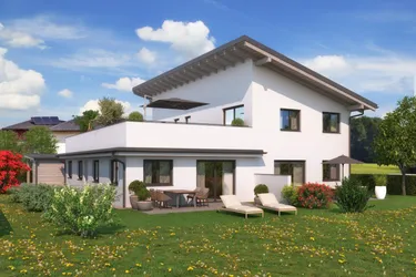 FernBlick 3: 4-Zimmer-Gartenwohnung mit Südterrasse in Perwang am Grabensee!