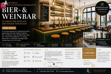 Exklusive Bier- &amp; Weinbar in Toplage der Wiener Innenstadt – 1010 Wien