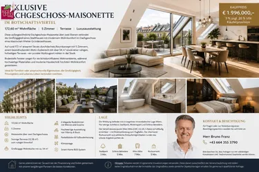 LUXUS-DACHGESCHOSS-MAISONETTE IM BOTSCHAFTSVIERTEL | 173 m² | 5 ZIMMER | TERRASSE