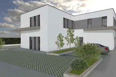 BÜRO- UND LAGERGEBÄUDE IM ROHBAU IN WÖLLERSDORF – CA. 635 M² GEPLANTE NUTZFLÄCHE, TERRASSE &amp; 19 STELLPLÄTZE