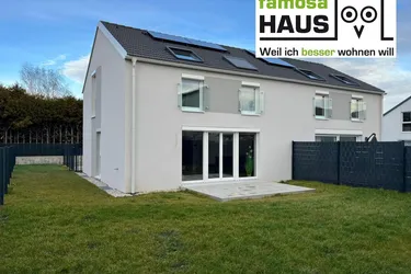Nachhaltige Ziegelmassivbauweise! Bezugsfertige Doppelhaushälfte mit 4 Zimmern, Vollunterkellerung, Terrasse und Eigengrund.
