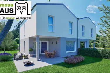 Nachhaltig ziegelmassiv: Doppelhaushälfte mit 4,5 Zimmern, 28m² Terrasse und Eigengrund samt 2 Parkplätzen. Provisionsfrei!