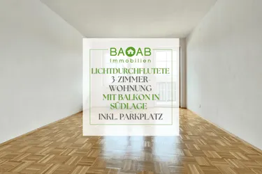 Lichtdurchflutete 3-Zimmer-Wohnung mit Balkon in Südlage – inkl. Parkplatz