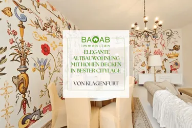 ELEGANTE ALTBAUWOHNUNG MIT HOHEN DECKEN IN BESTER CITYLAGE VON KLAGENFURT