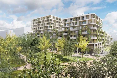 Neubauprojekt "Hof am Park" mit 109 freifinanzierten Eigentumswohnungen