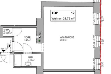Sanierte Altbauwohnung mit möblierter Küche