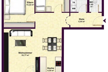 Investoren aufgepasst: großzügige und gepflegte 3-Zimmer-Wohnung mit Wohnrecht