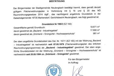 Fotovoltaikanlage möglich Neulengbacher Industrieland gegen Gebot 