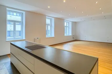 Zentrale Lage: Top-sanierte ca. 115 m2 Altbauwohnung 2-3 Räume mit Balkon und Sauna in der Hauptstraße