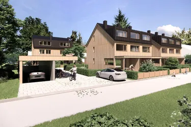 NEU _ trimana Vollholz Eckreihenhaus mit 102 m² in Feldkirch Tosters, 5 Zimmer, und großzügiger Garten - Baubeginn in Kürze
