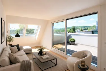 Exklusive Dachgeschosswohnung mit großzügiger Terrasse und atemberaubendem Fernblick im 13. Bezirk – Ihr neues Zuhause