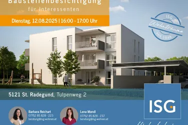 Neubau Mietkauf! 3-Zimmer mit Eigengarten, Carport, Top 2