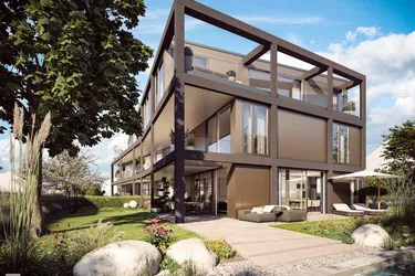 Exklusiver Neubau: Idyllische Gartenwohnung mit direktem Bachzugang