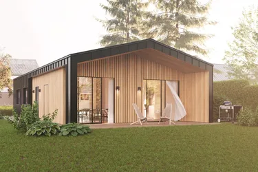 Provisionsfreies Einfamilienhaus Modulbau - Erstbezug mit Garten, Terrasse und 2 Stellplätzen für nur 379.000,00 €
