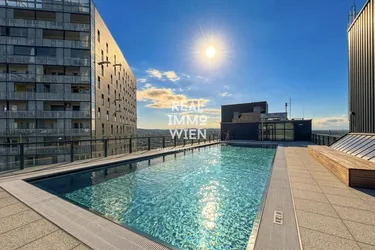 Wienerberg City – Exklusive 4 Zimmer Maisonette mit Dachpool &amp; Panoramablick